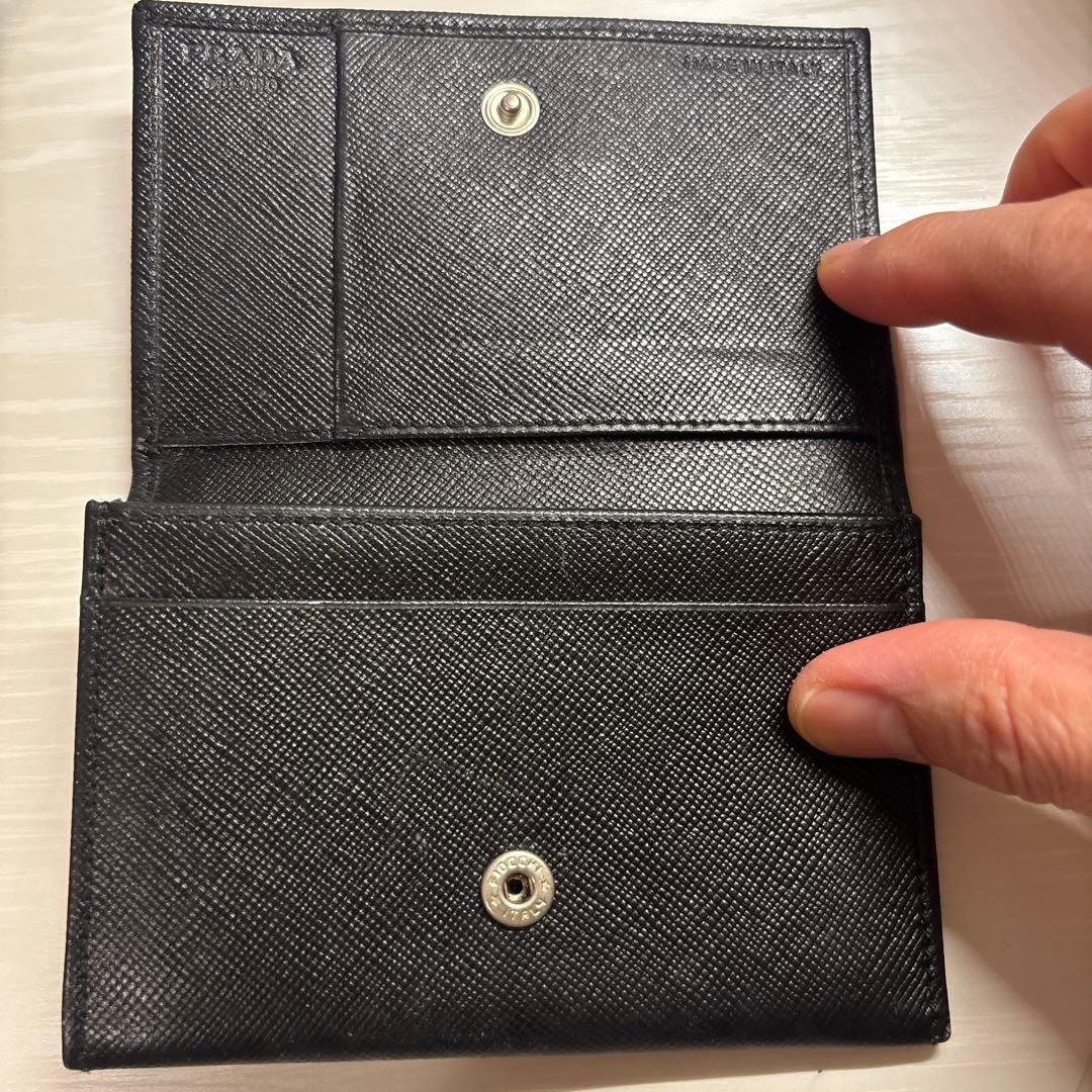 PRADA ブラック 名刺入れ サフィアーノレザー