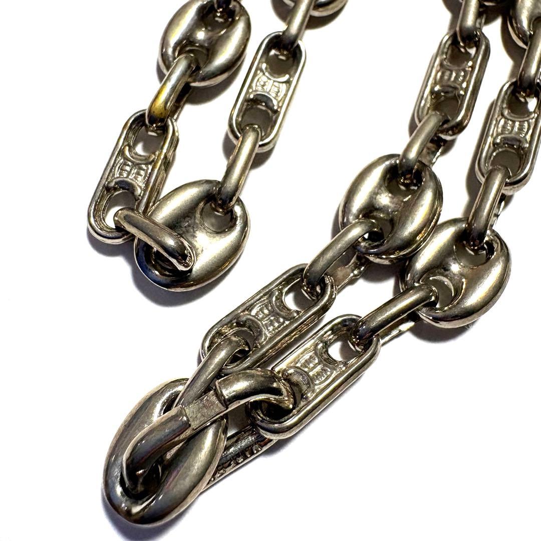 【ビンテージ】CELINE /セリーヌ　マカダム　チェーン　ネックレス　シルバー