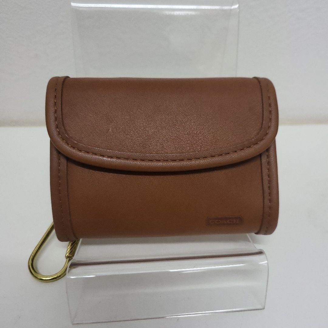 ケ*ん様 美品✨️コーチ ケース キーリング付き コンパクト レザー キャ
