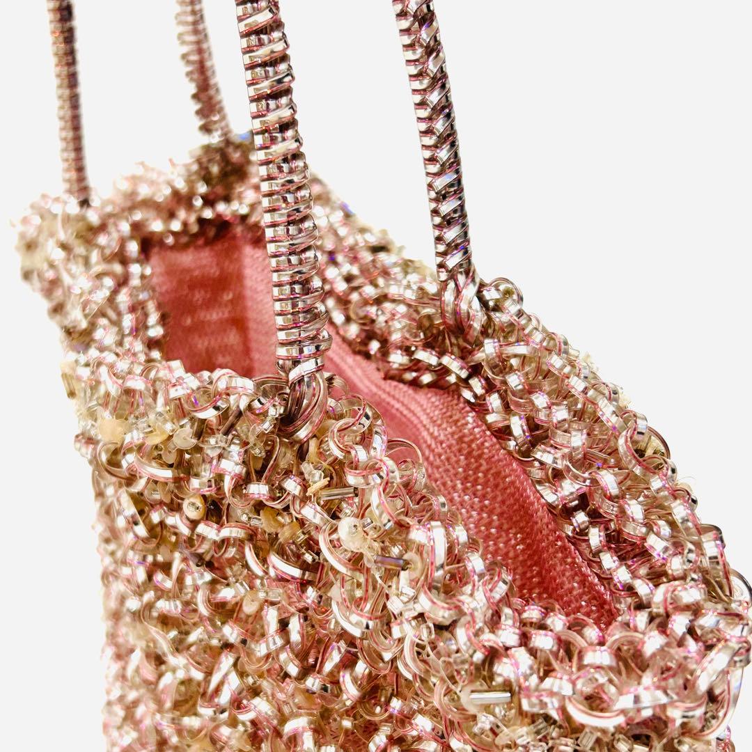 ANTEPRIMA ワイヤーグリッター　ハンドバッグ　裏地付　ピンク