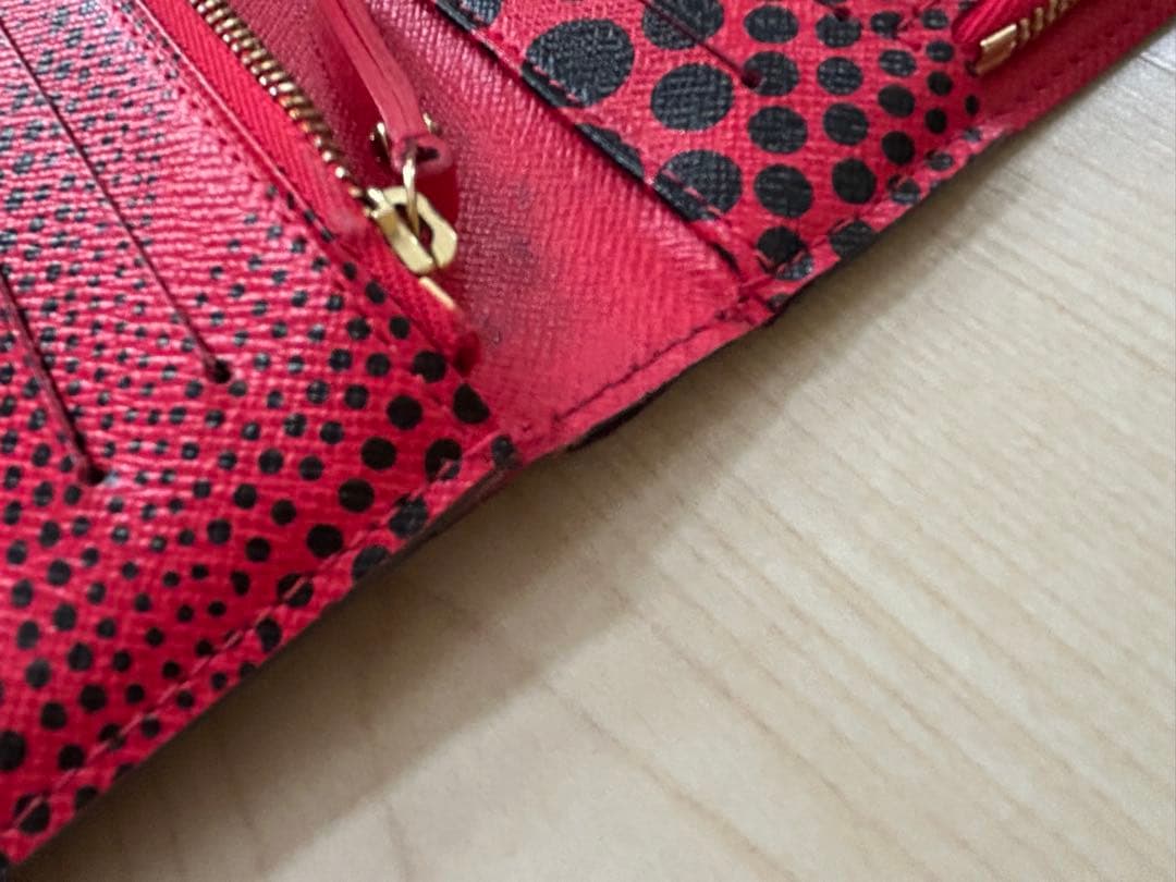 ルイヴィトン ポルトフォイユ アンソリット 草間彌生 長財布　赤