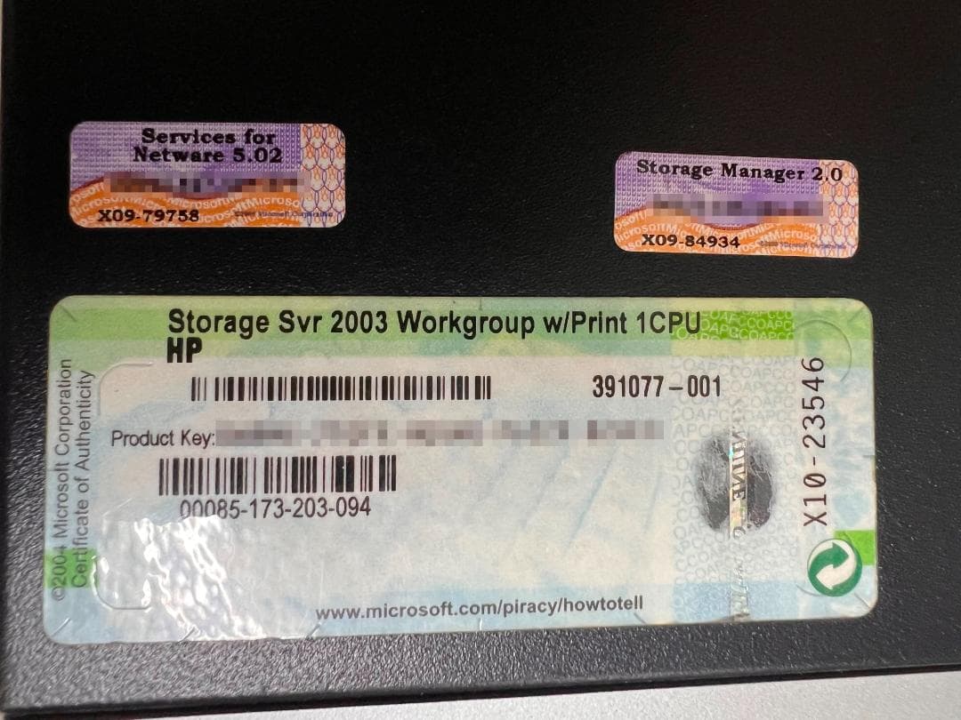 HP ProLiant ML110 Storage Server 作動確認済