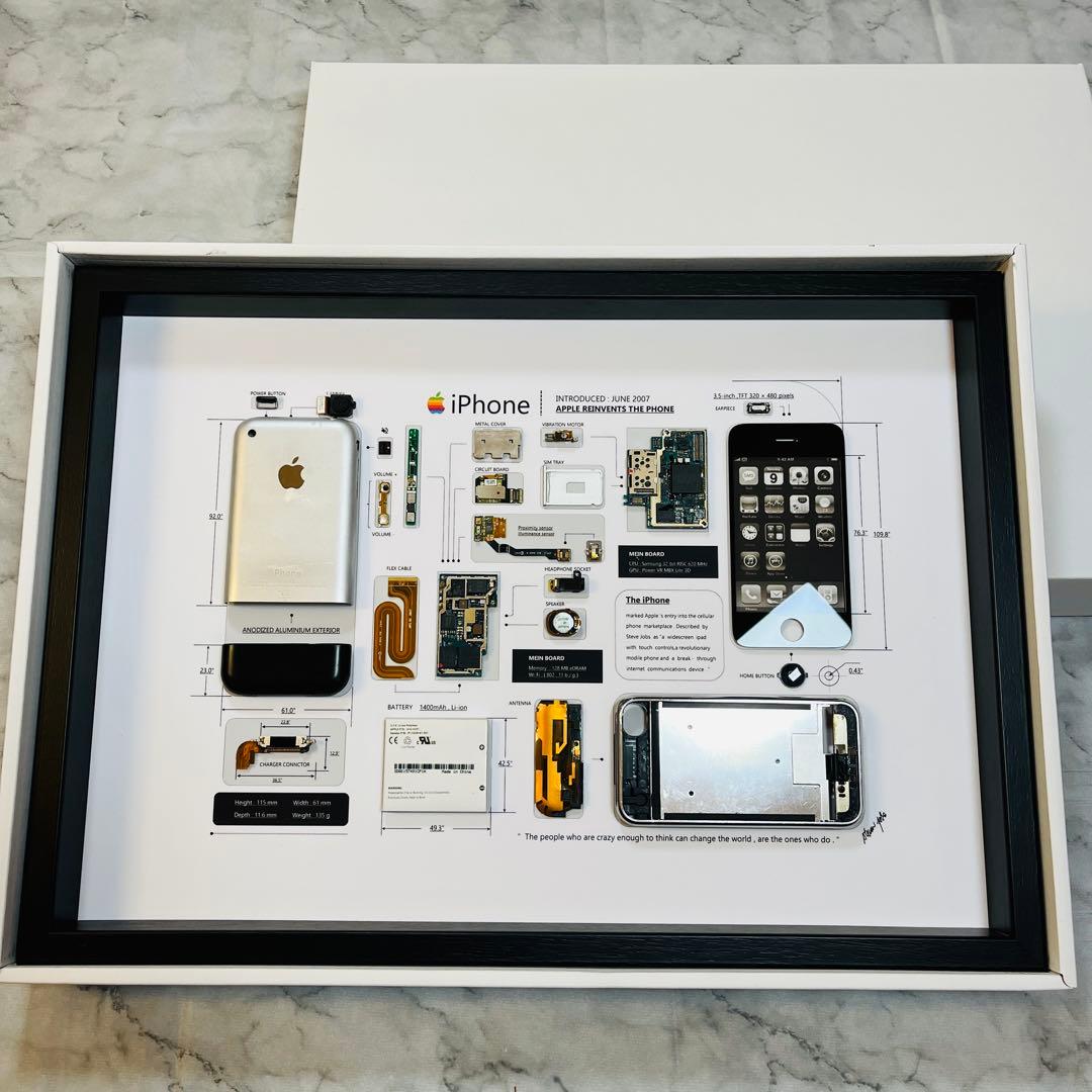 【プレミアム端末】 iPhone 2G 標本アート 高級木製ボックスフレーム仕様