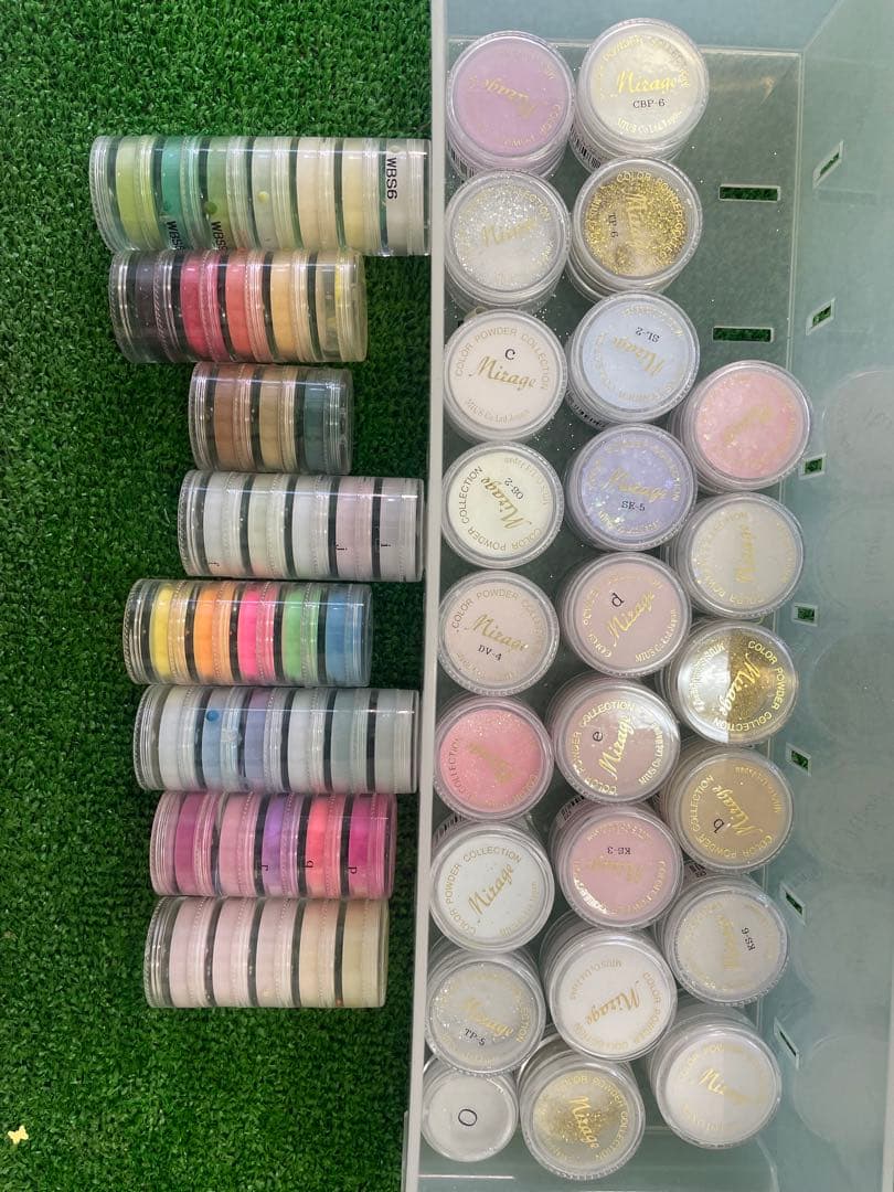 mirage カラーパウダー　ネイルアート用パウダーセット 多色　64個