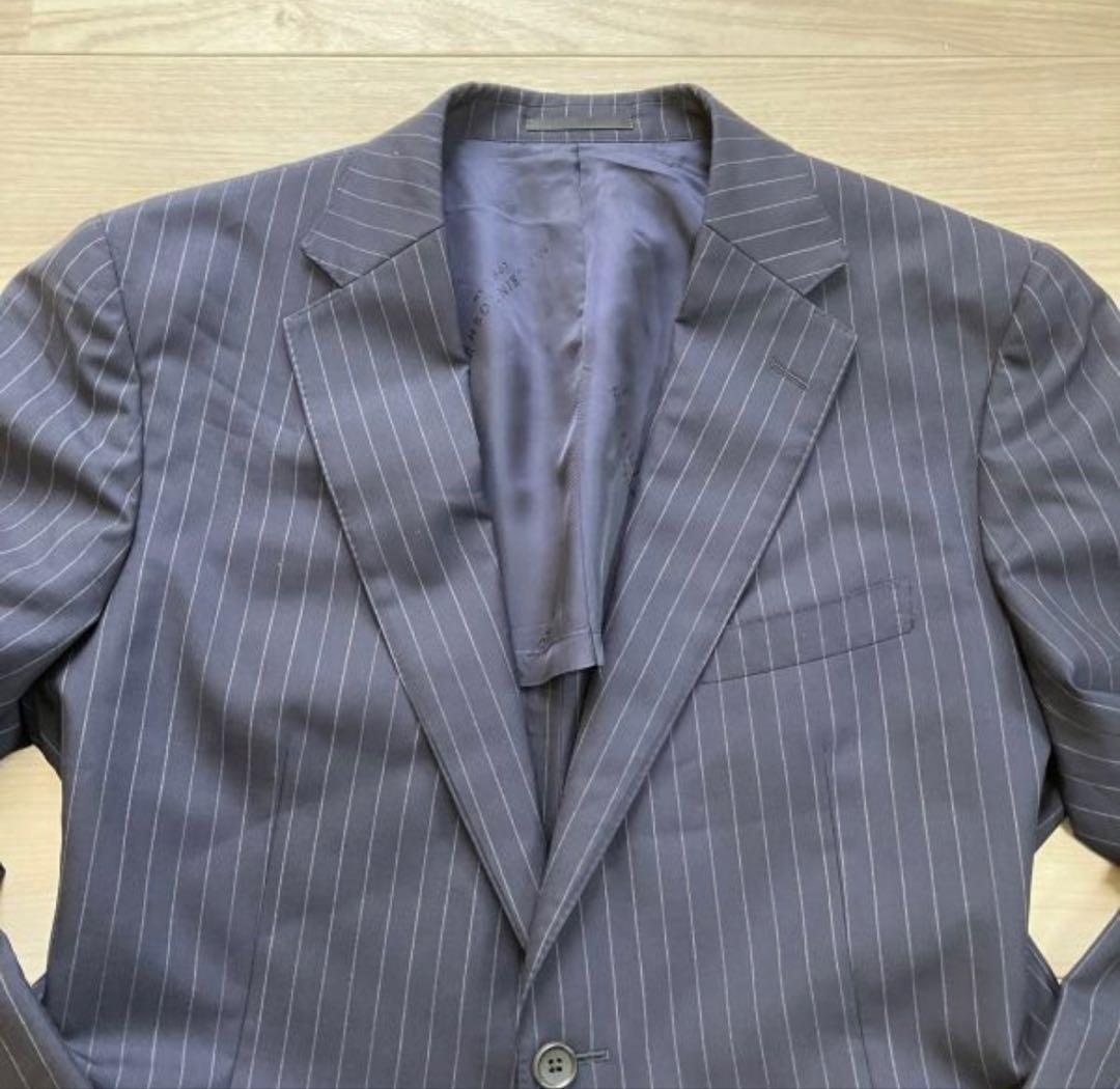 希少　マッキントッシュロンドン AB7ネイビー ストライプ スーツ ウール2B