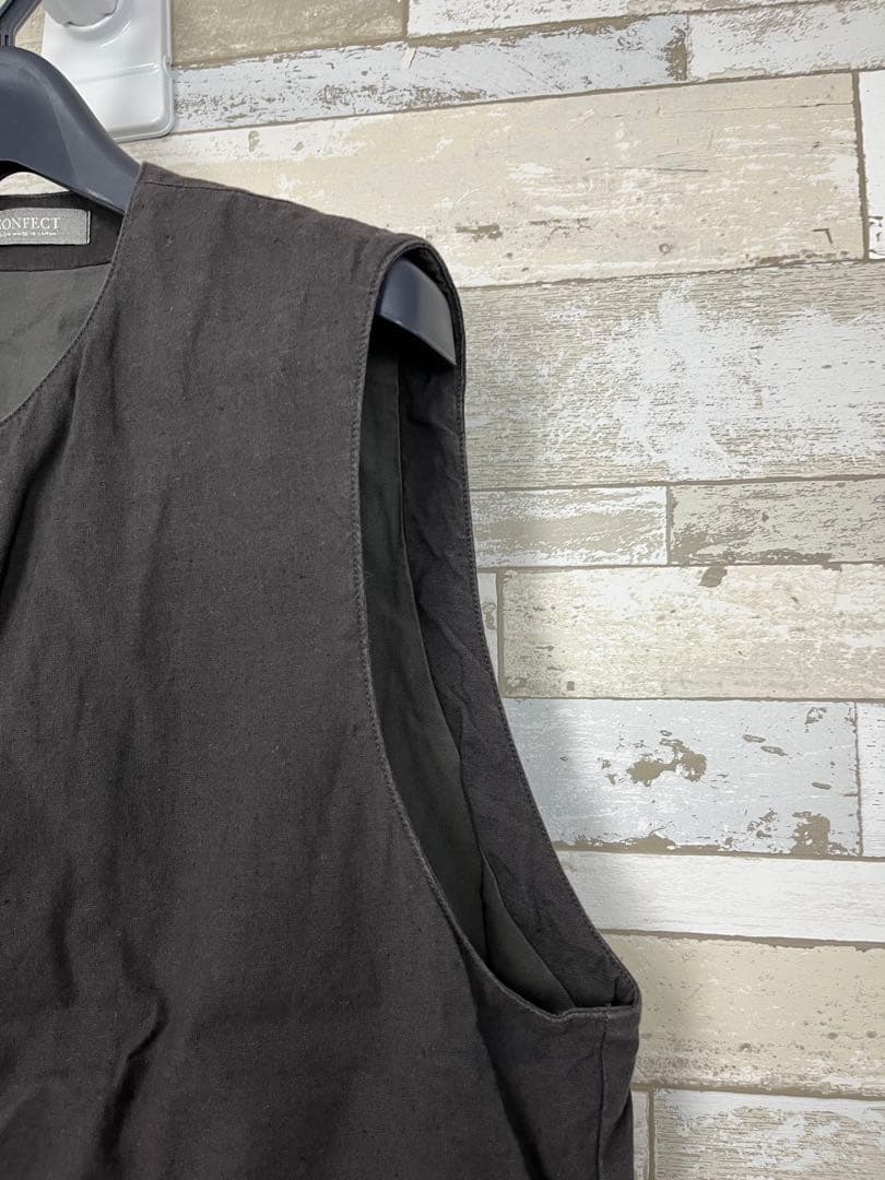 CONFECT UpcycleLino ポプリン クルーネックベスト