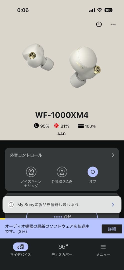【付属品完備】SONY WF-1000XM4 プラチナシルバ-