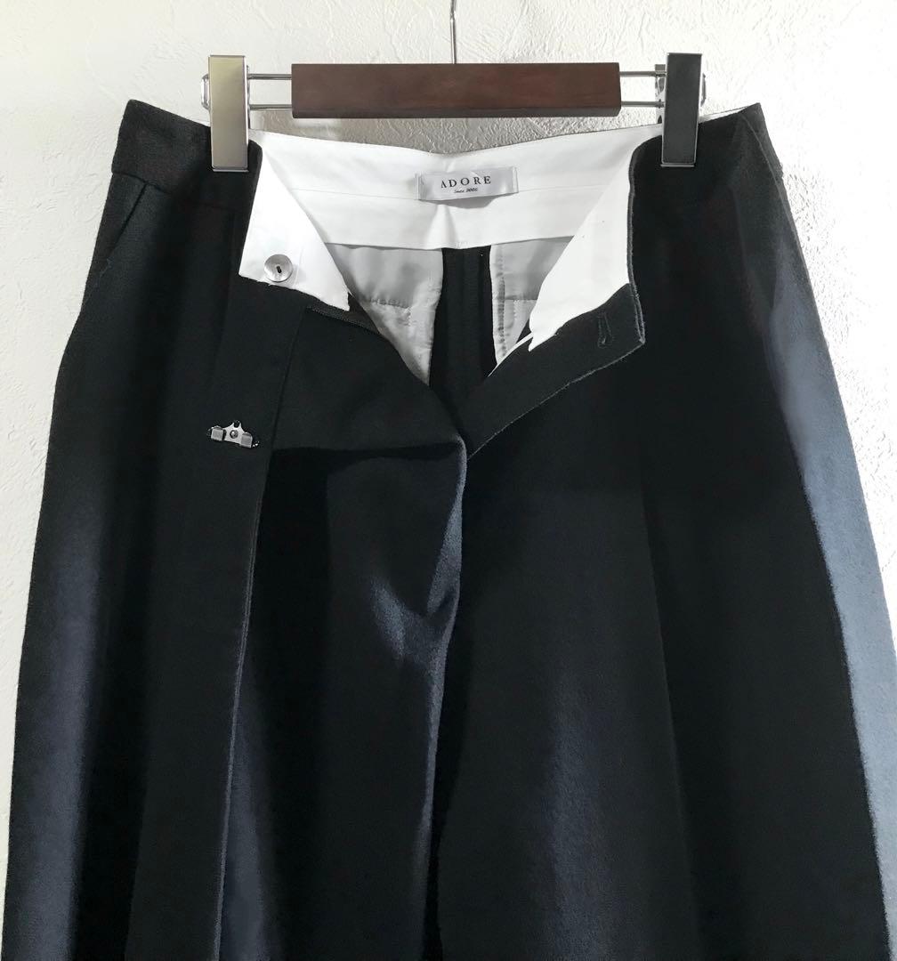 ◎ ADORE ウールサキソニーサイドリボンセンタープレスパンツ 38