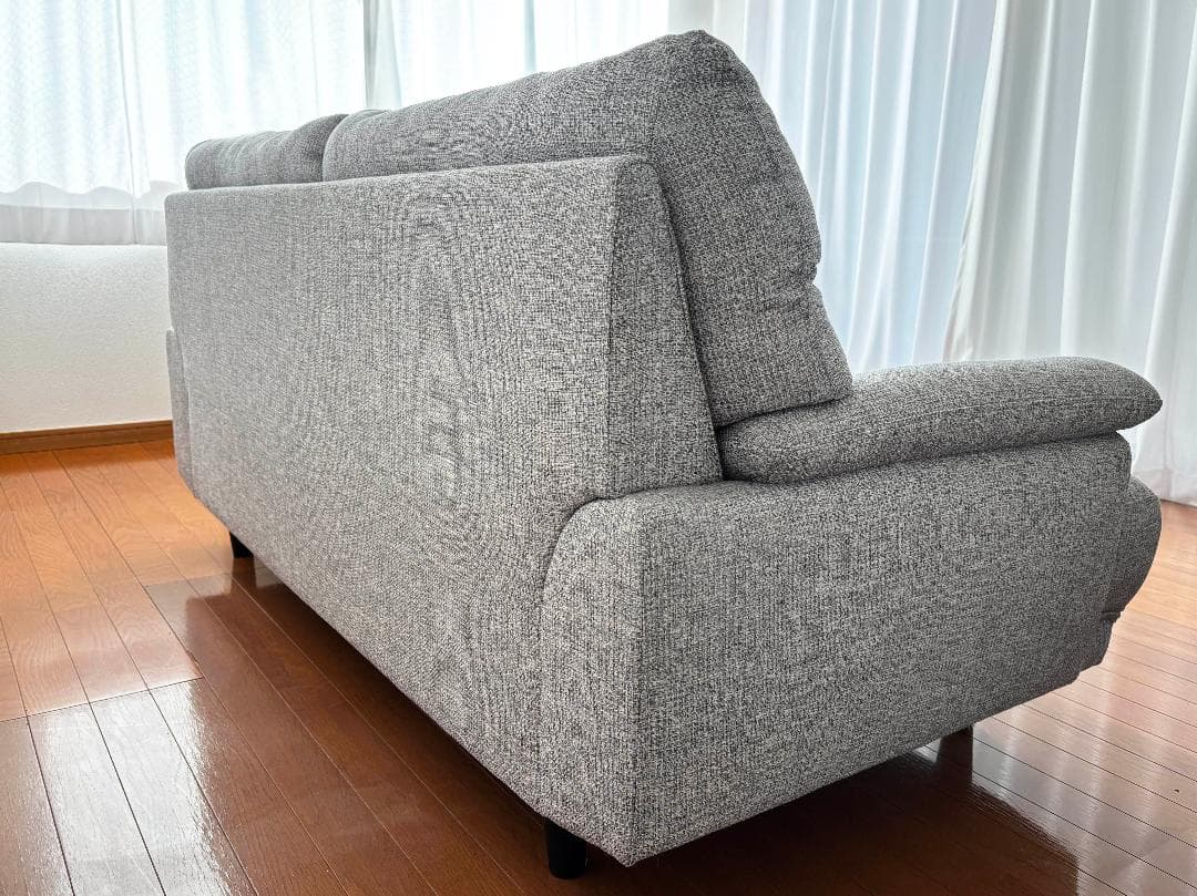 【美品・配送料込み価格】ニトリ 3人用 布張 ソファ(キャッツ3 GY)