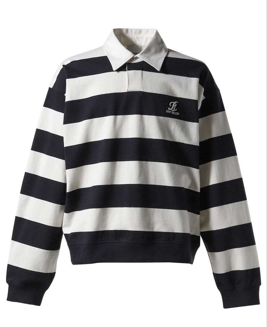 RSVP Gallery ラガーシャツ ホワイト×ブラック Lサイズ