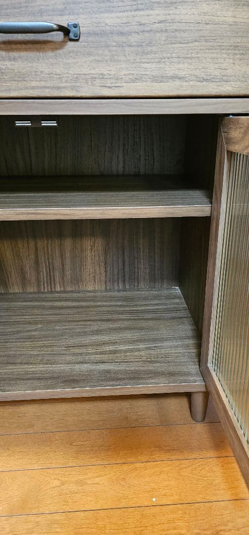 レンジボード ☆木製 　ガラス扉 引き出し付き