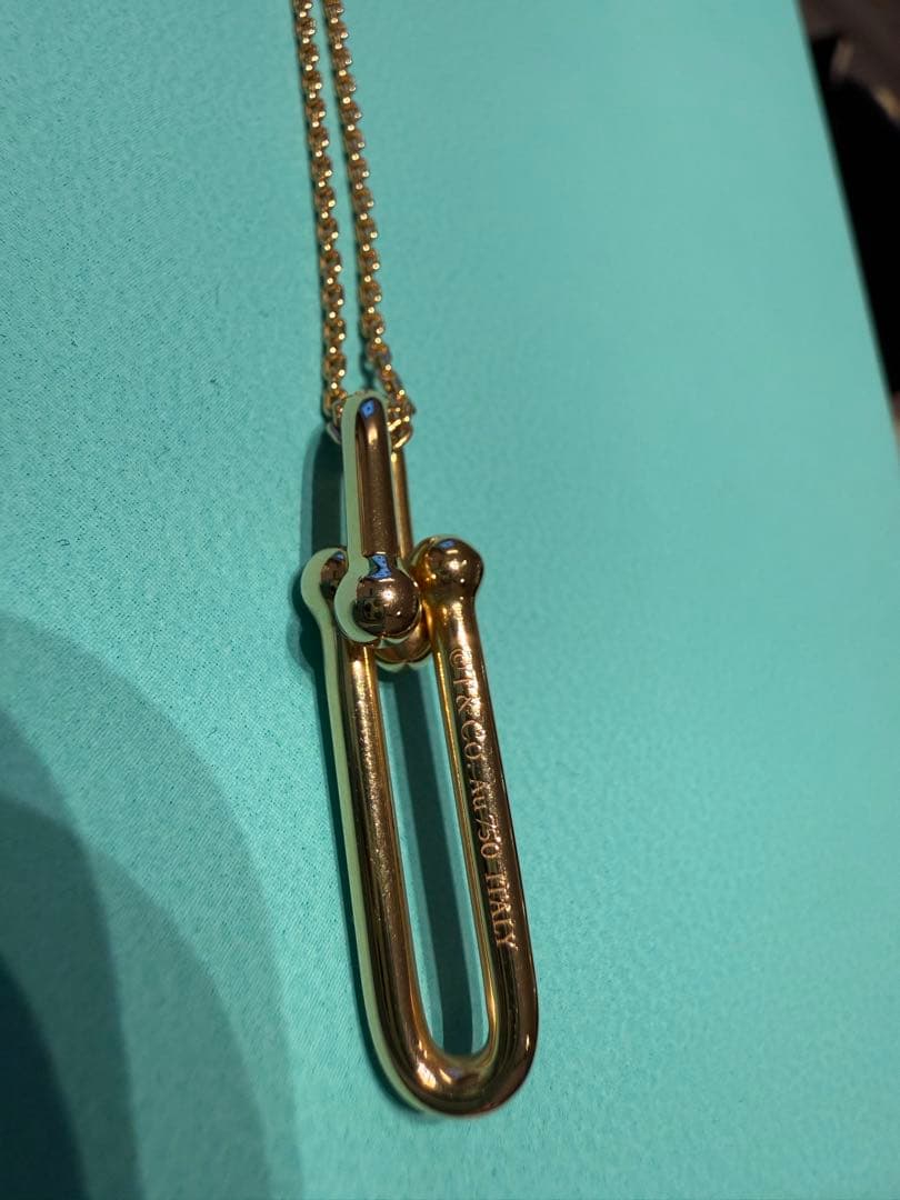 Tiffany & Co. ハードウェア　細長リンクネックレス　PG