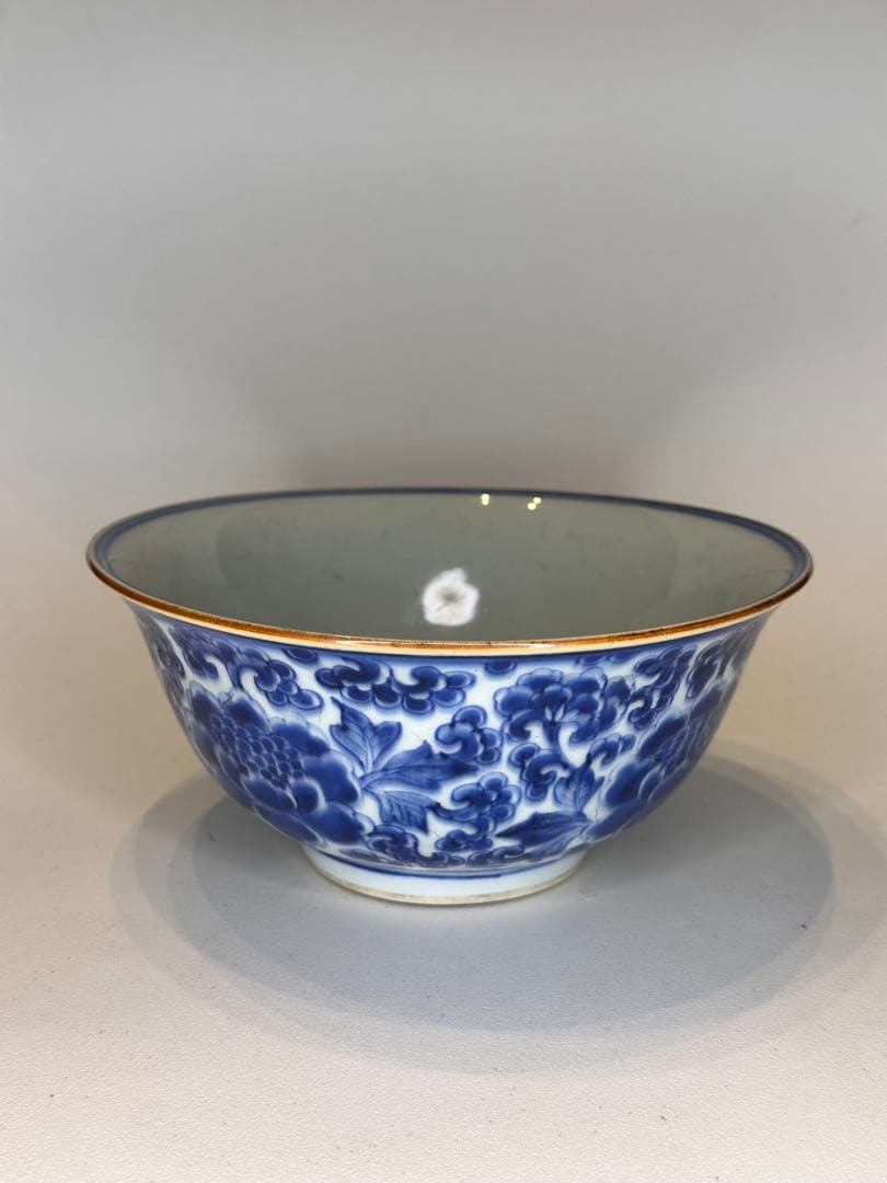 中国清時代 大清康熙年製款 染付花卉文 大碗 古陶磁 時代物 骨董品アンティーク