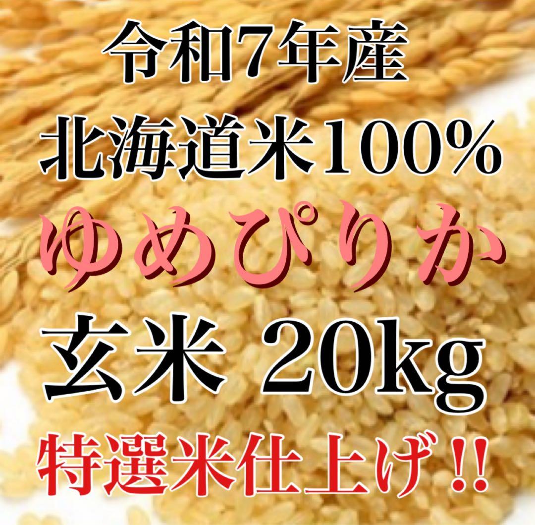 令和7年度産北海道米100%ゆめぴりか玄米20キロ