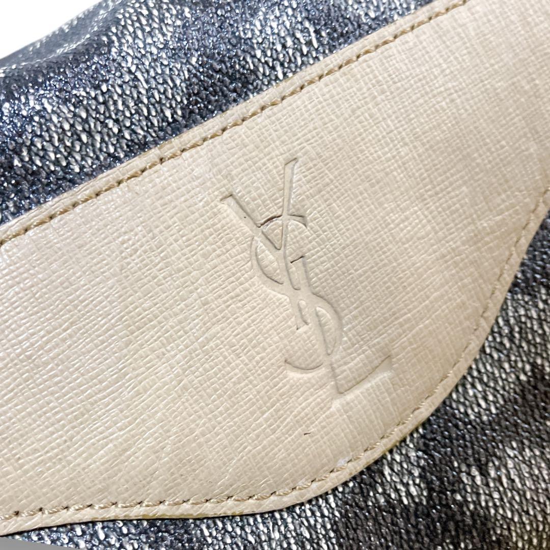 イブサンローラン ジラフ柄 肩掛け可 大容量 ユニセックスボストンバッグ グレー