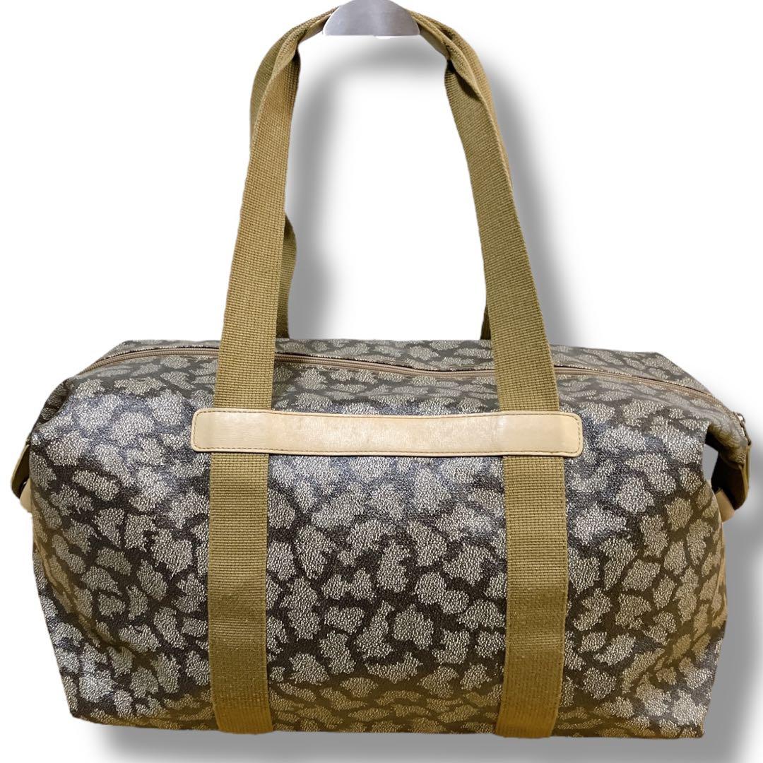 イブサンローラン ジラフ柄 肩掛け可 大容量 ユニセックスボストンバッグ グレー