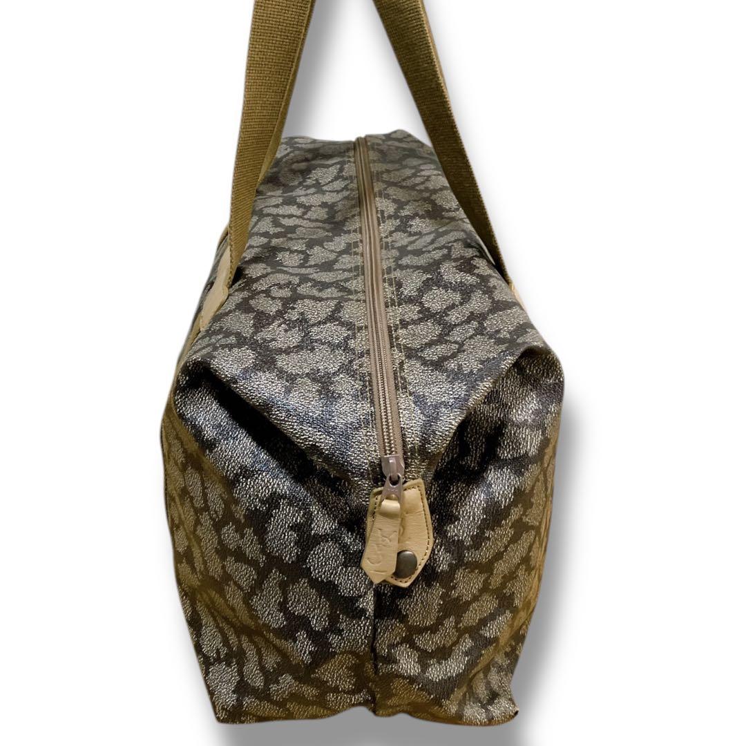 イブサンローラン ジラフ柄 肩掛け可 大容量 ユニセックスボストンバッグ グレー