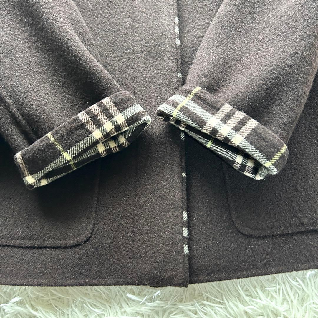 【極美品】バーバリーロンドン　ダブルフェイス　カシミヤ混　ピーコート　ブラウン系