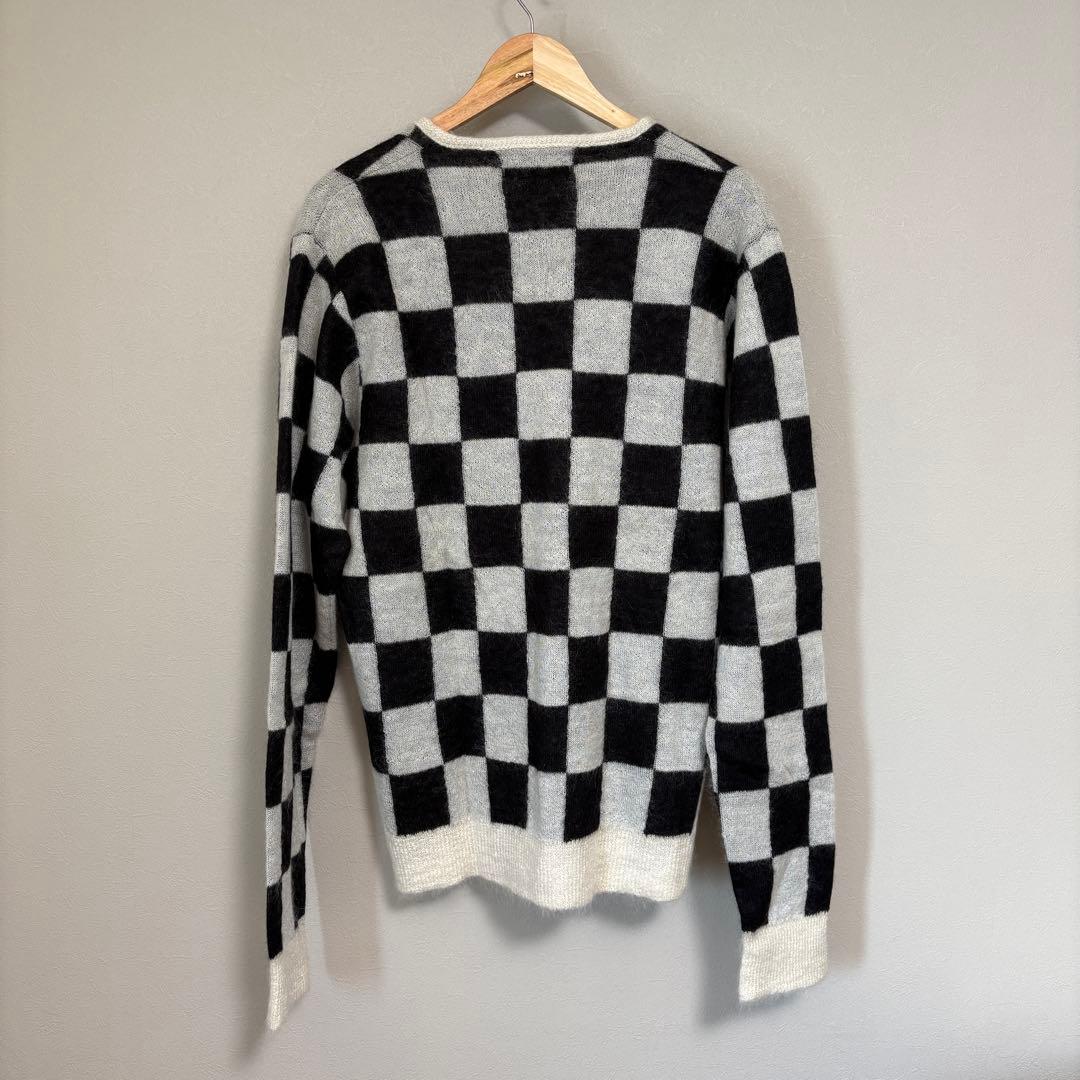 UNUSED モヘアニット　カーディガン ブロックチェック　アンユーズド