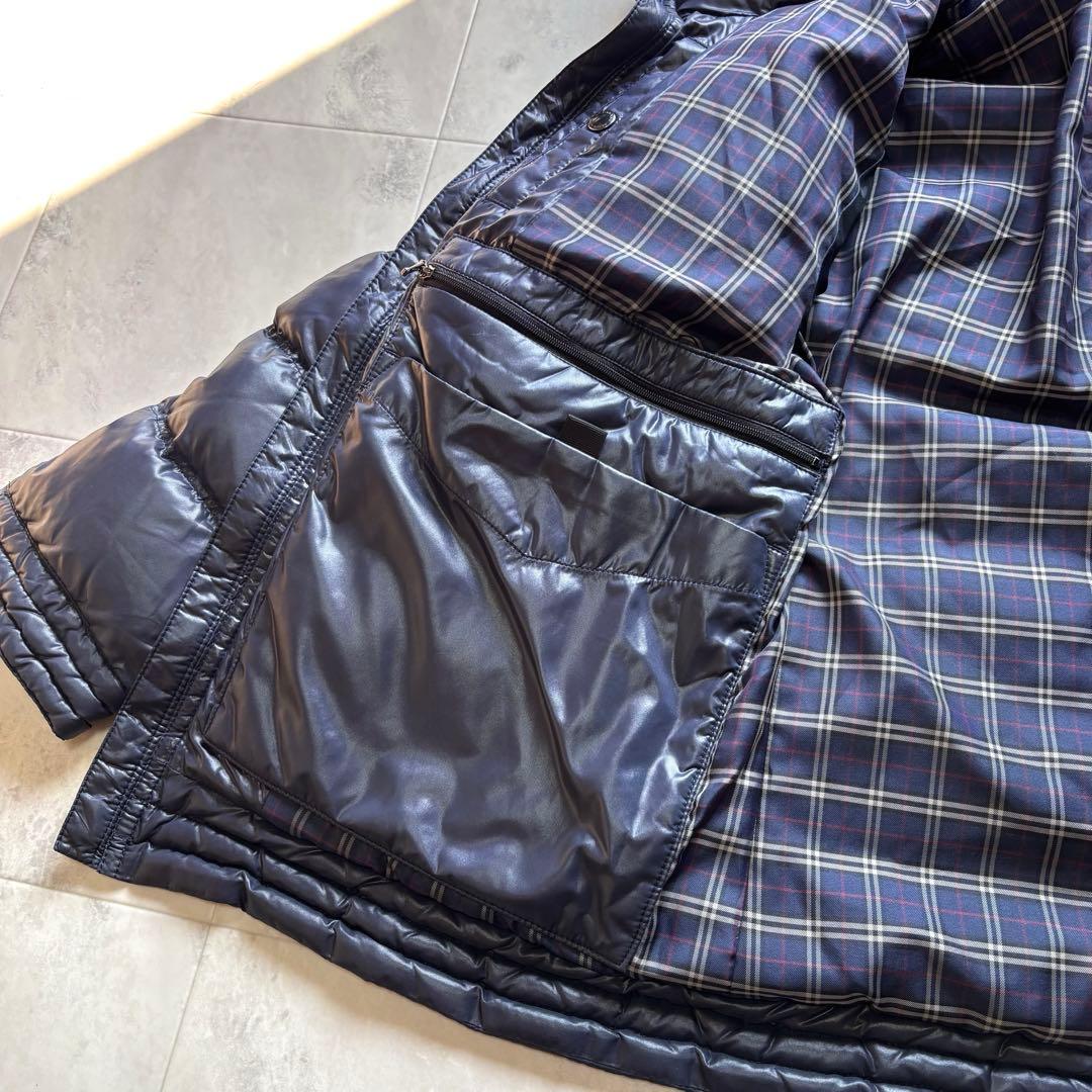 【美品】バーバリーブラックレーベル グースダウンジャケット シルバーフォックス