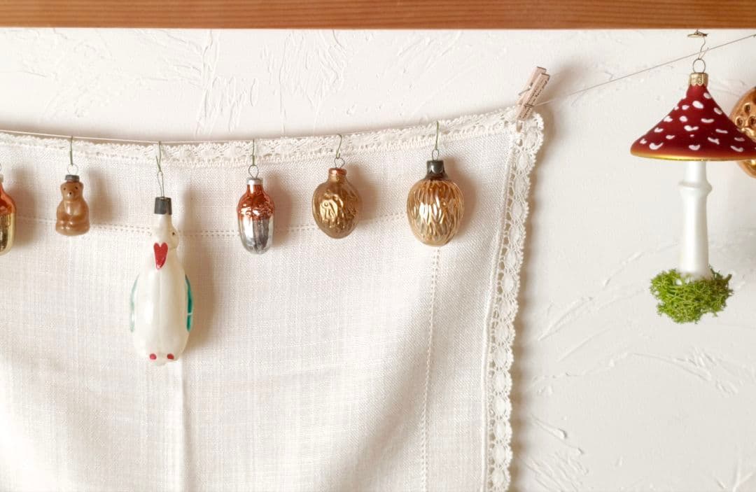 【たし1012さま】vintage ❀ マットゴールドの クルミオーナメント