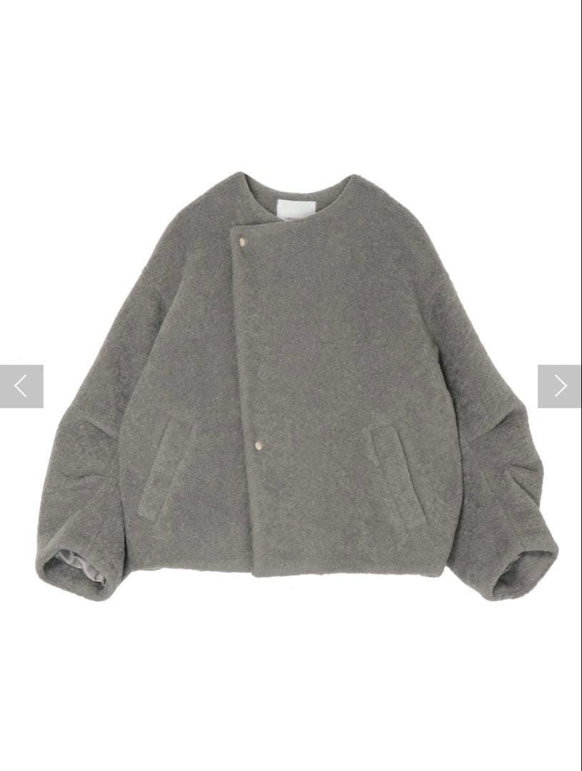 ラグナムーン ボアブルゾン グレー