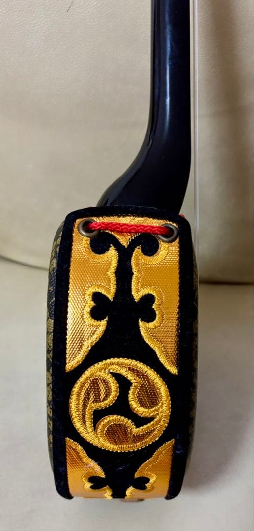 沖縄　三線　人工ヘビ革模様 美品