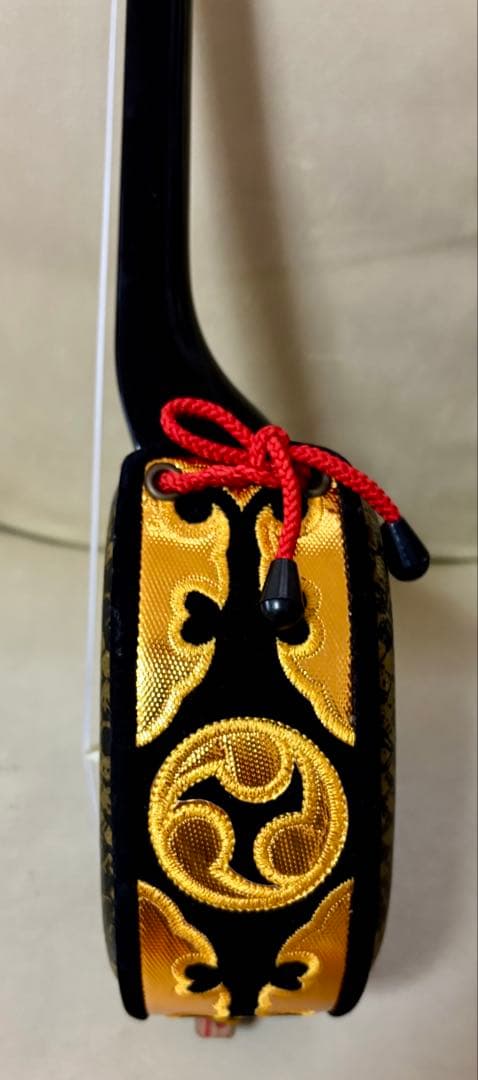 沖縄　三線　人工ヘビ革模様 美品