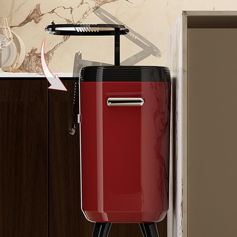 新品 北欧モダン 高脚 レッド ダストボックス ゴミ箱 インテリア 蓋付き