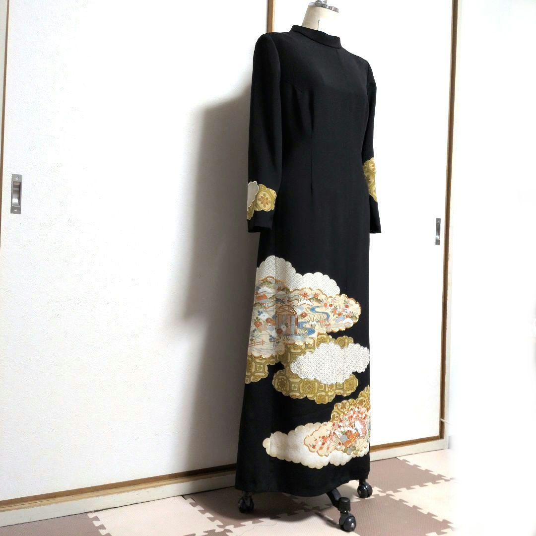 留袖リメイクAラインワンピースハレの日結婚式　発表会　卒業式パーティー13号