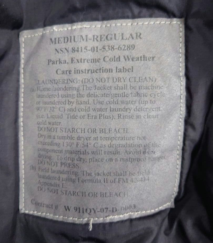 モ*チ様 実物米軍　ECWCS GEN3 Level7 黒染め M-R　レベル7