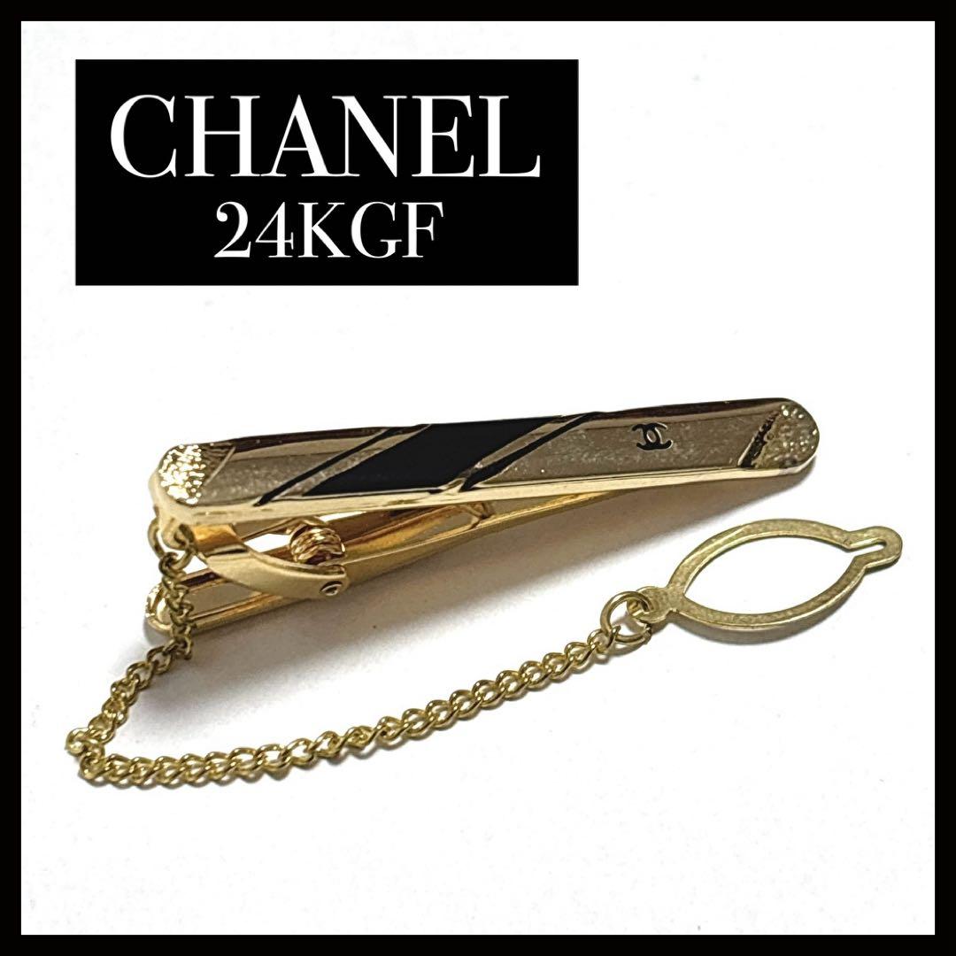 シャネル タイピン 24KGF 純金張りココマーク ゴールド ロゴ 美品