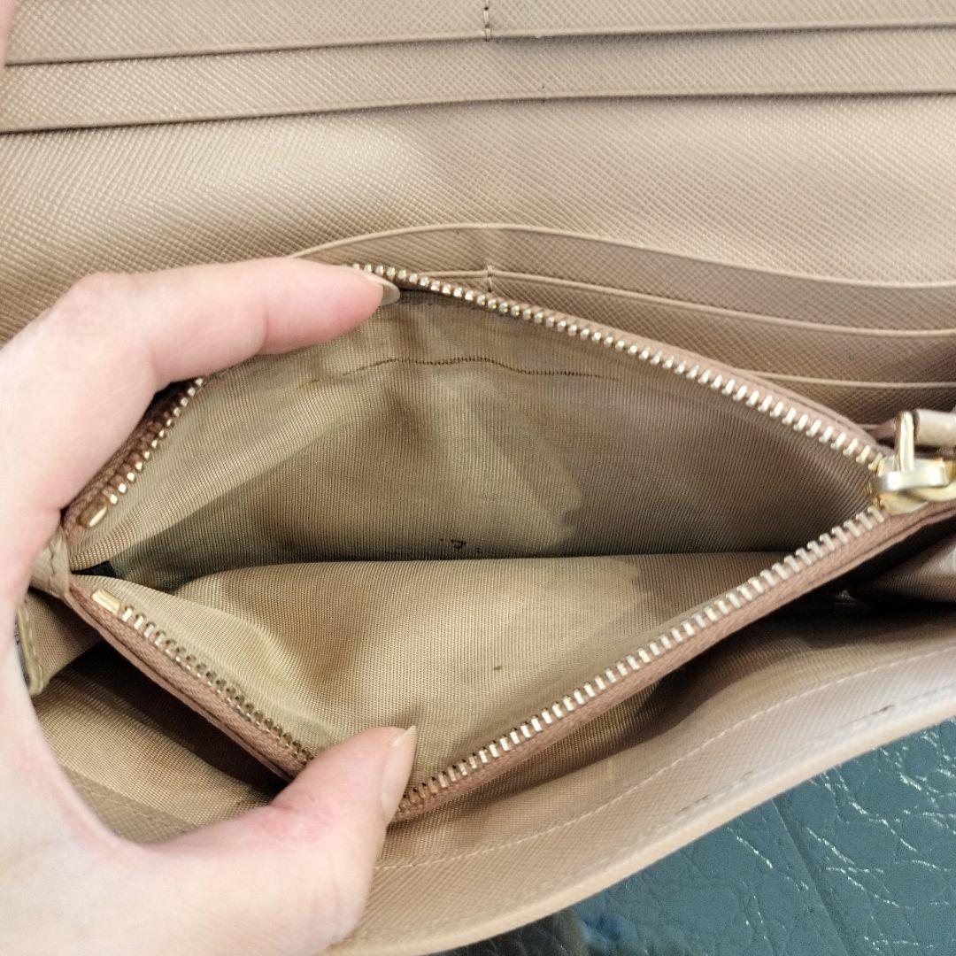 PRADA サフィアーノ リボン財布 ベージュ