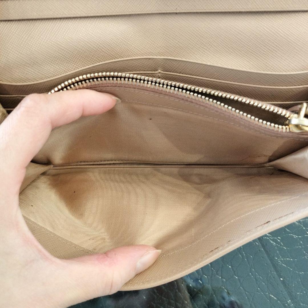 PRADA サフィアーノ リボン財布 ベージュ