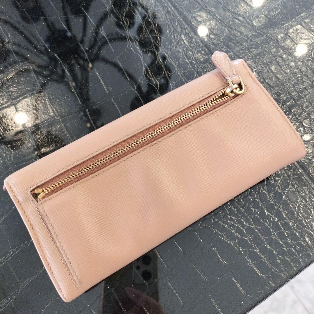PRADA サフィアーノ リボン財布 ベージュ