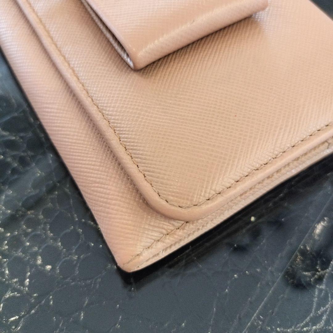 PRADA サフィアーノ リボン財布 ベージュ