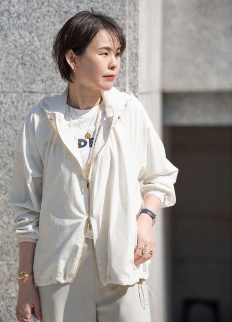 unlabel. haruka 2WAY UV ジップアップブルゾン エクリュM