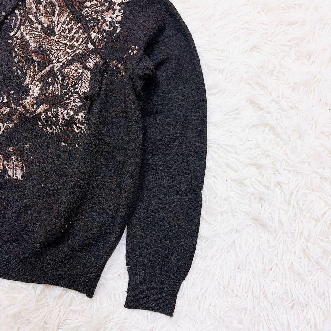 gaultier ゴルチエ　ウール混ニットパーカー　鯉柄　ジャガード　M