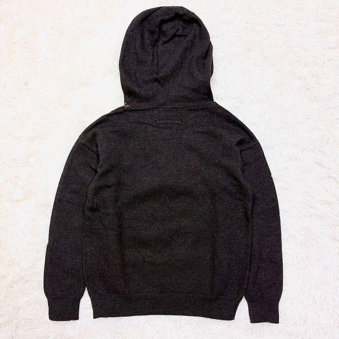 gaultier ゴルチエ　ウール混ニットパーカー　鯉柄　ジャガード　M