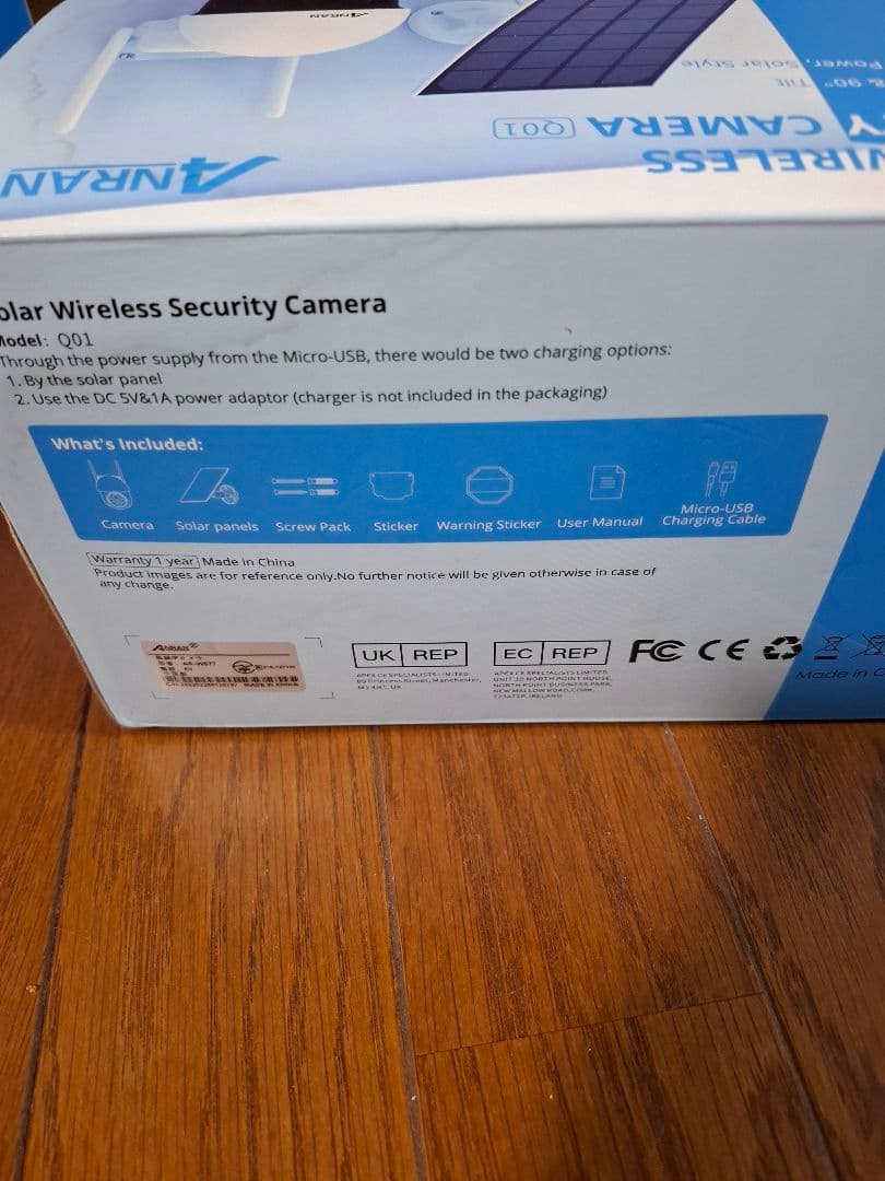 ANRAN ソーラー給電式ドーム型防犯カメラ ２台