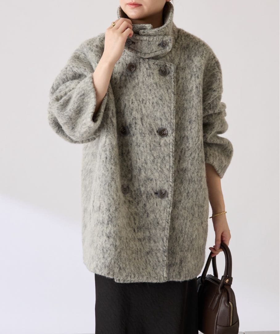 COLLAGE GALLARDAGALANTE シャギースタンドネックコート