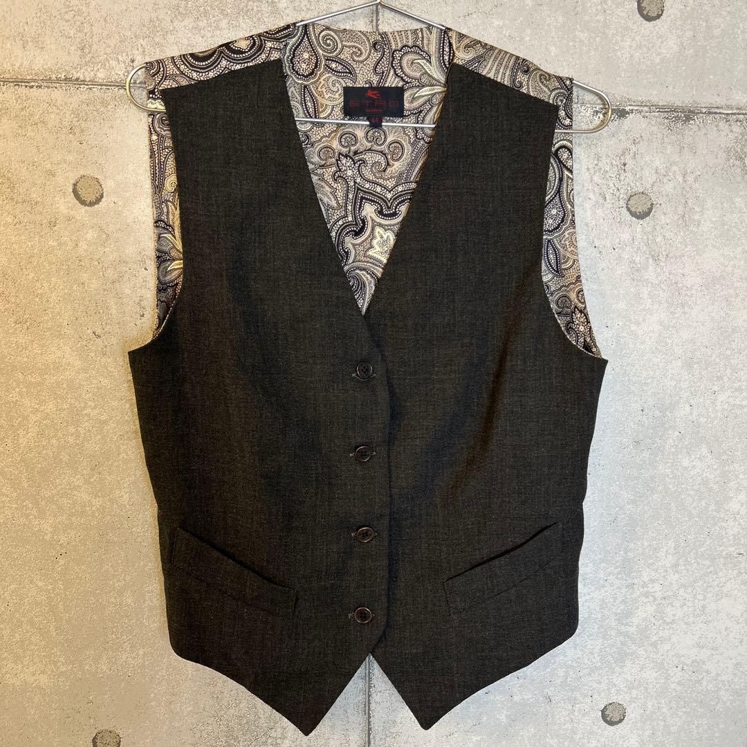 ❤️極暇❤️ETRO❤️エトロベスト　イタリー製　ペイズリー柄　44
