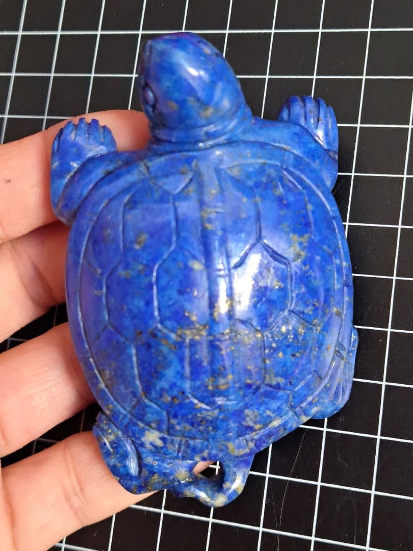 116-13　ラピスラズリ　亀　彫刻　置物