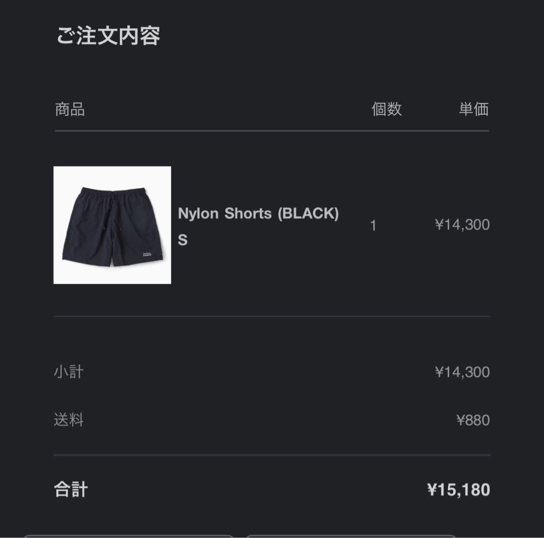 【美品】ENNOY Nylon Shorts Black Sサイズ 22ss