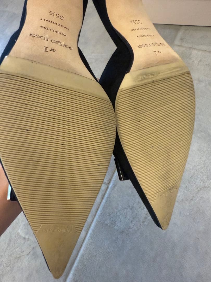 美品✨ セルジオロッシ SR1 スエード ミュール 35 1/2 ブラック