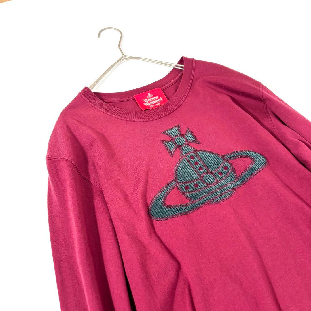 831 ヴィヴィアン ロンT オーブ ロゴ刺繍 バーガンディー 長袖 サイズ2