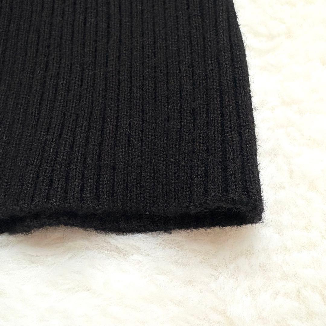 anuans アニュアンス　カシミアブレンド　デコルテ　リブニットプルオーバー