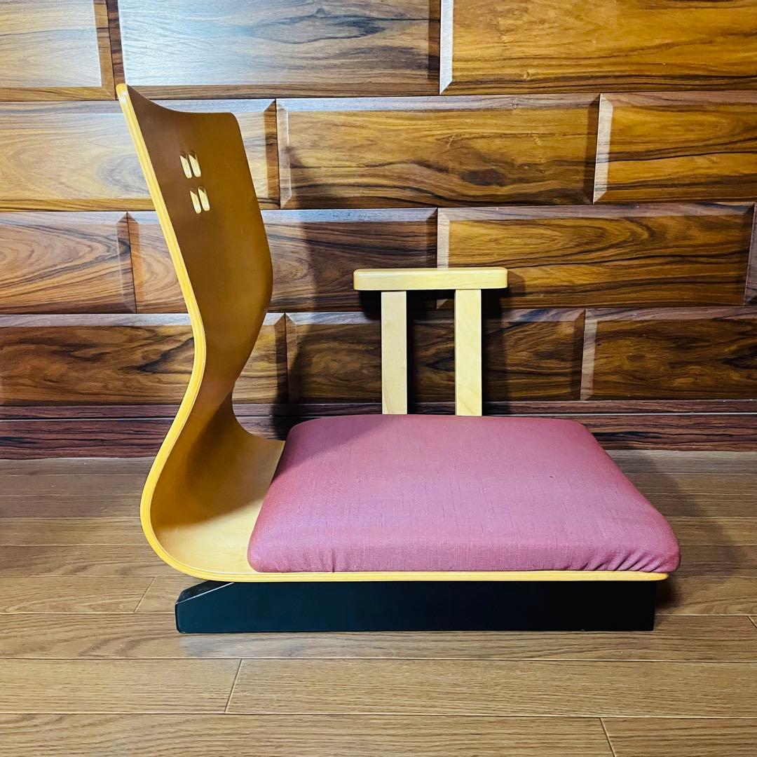 【超希少】マルカツ 高座椅子 肘置き アームチェア 旅館 2脚セット ピンク