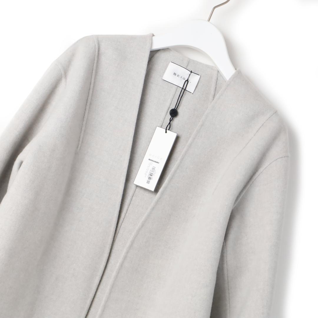 034 新品 BEIGE, ベイジ GRASSE リバーウールクロップドコート4