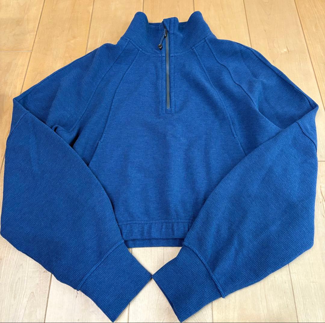 ルルレモン Scuba クロップ ファネルネックハーフジップ ワッフル S